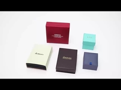 Pu anillo de cuero de joyería caja de embalaje logotipo personalizado diseño 2 en 1 mayorista