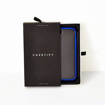 Logotipo personalizado de cartón negro caja de caja de cartón para teléfonos móviles