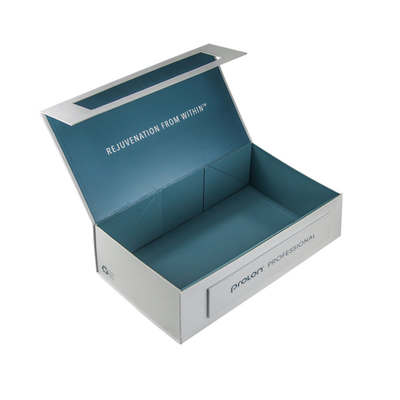Anuncio publicitario magnético doblado de la caja de regalo de la cartulina 1200g con estilo del libro del cierre de la cinta