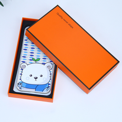 Logotipo de diseño sencillo con tapa impresa y caja de embalaje de papel base OEM embalaje de caja de teléfono universal personalizado