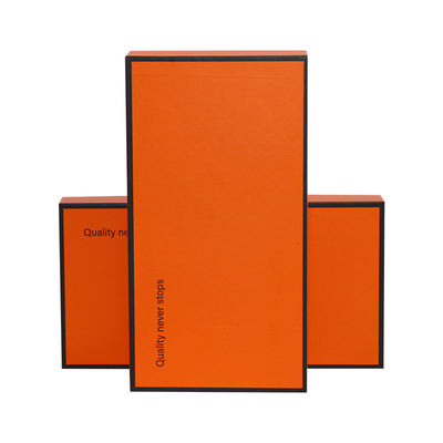 Color naranja Logotipo personalizado Cuerpo telefónico Caja de embalaje de papel Caja de tapa y base personalizada mayorista