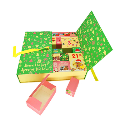 Calendario Advent Blind Box de la cuenta descendiente de la caja de regalo de la Navidad del color de Pantone
