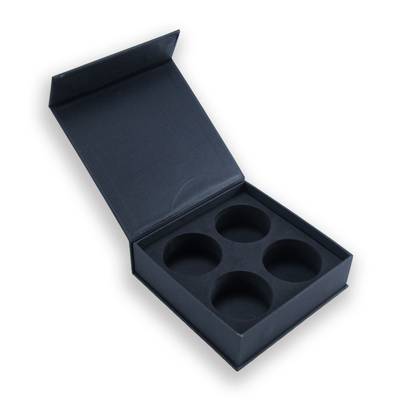Logotipo personalizado Cajas de regalo de lujo negras con caja de embalaje de cartón EVA