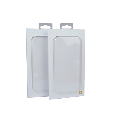 Caja de embalaje de caja de teléfono impresa a medida Cajas de papel de cartón blanco con ventana