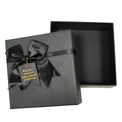 Cajas de regalo de alta calidad de lujo negro personalizado joyería boda Cajas de regalo con cinta