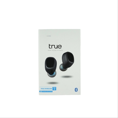 Paquete de auriculares personalizable estilo en caja de tipo libro de cartón plegable con ventana UV