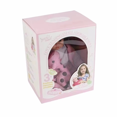 Logotipo personalizado Caja de cartón plegable rosa Niños Niños Muñecos Muñecos de juguete Embalaje Caja de regalo