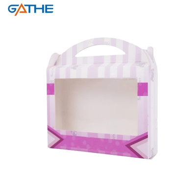 Caja de embalaje de diseño personalizado muñecas maquillaje para niñas caja de exhibición de ventanas con mango