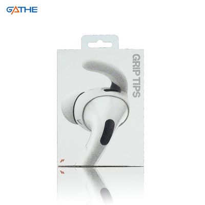 Caja de cartón electrónica plegable de color blanco para auriculares envasado cajas de papel con mango