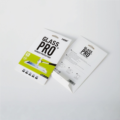 Caja de embalaje de papel de película de impresión personalizada para teléfonos móviles Protector de pantalla de vidrio templado