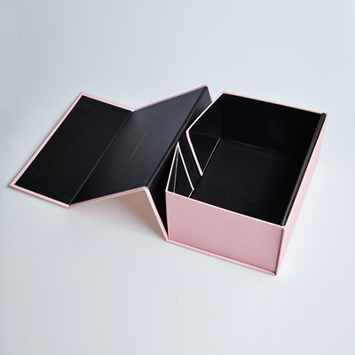 quality Caja de regalo de cartón negro rosa de papel plegable de cierre magnético de cartón factory