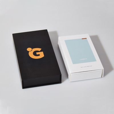 Logotipo personalizado Caja de embalaje de cartón de papel blanco negro Caja de embalaje de caja de teléfono celular