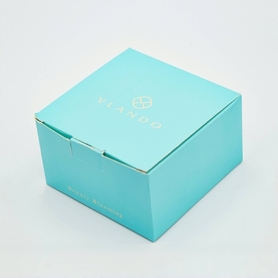 Logotipo de estampado de oro Cajas de embalaje personalizadas Azul Exquisita crema facial Cajas de embalaje cosméticos