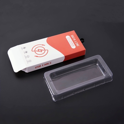 Cajas de productos electrónicos personalizadas con cable de datos USB Cajas de embalaje con ampollas