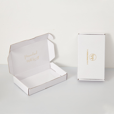 Logotipo personalizado Papel corrugado paquete regalo Caja de correo Cajas de papel blanco de envío