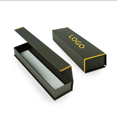 Logotipo personalizado de lujo cartón negro Embalaje de relojes Bandas Smart Pen Cajas de regalo magnética