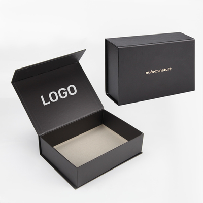 Logotipo personalizado Libro negro en forma de caja de regalo magnética Envase de cartón rígido para cosméticos