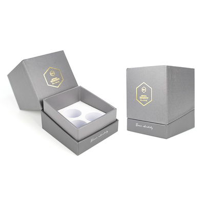 Cajas de cartón gris de lujo Estampado de oro EVA personalizado Embalaje de papel cosmético