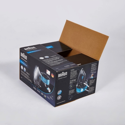 Caja de embalaje de papel ondulado plegable grande para la máquina de hierro tamaño personalizado aceptado