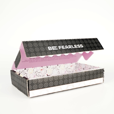 Caja de envío de logotipo personalizado con franja de cremallera Comercio de envío Adhesivo de lágrima de franja abierta