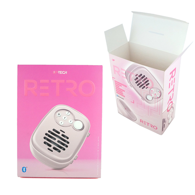 altavoz inalámbrico personalizado caja de embalaje de productos electrónicos dos tuck final caja de papel plegable