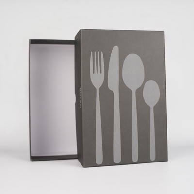 Embalaje personalizado de caja de regalo de cartón mate para palillos Embalaje de tenedor de cuchillo de cuchara