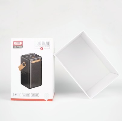 Caja de regalo de tapa de cartón rígido y base personalizada para el embalaje de la caja de productos del banco de energía inalámbrico