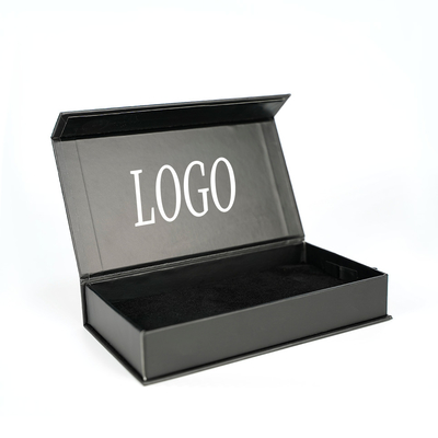 Cajas de papel de cartón negro con imán personalizado Caja de embalaje con logotipo