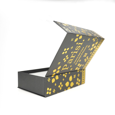 Embalaje de caja magnética personalizada Envase de papel de papel de estampación en caliente de oro para una caja de regalo grande con tapa