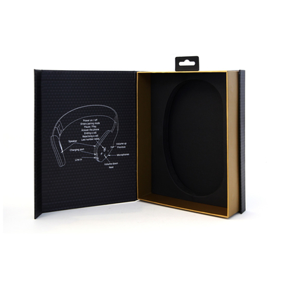 Productos electrónicos personalizados Caja de embalaje en forma de libro bandeja EVA Caja de cartón magnético para auriculares