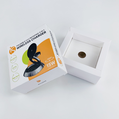 Logotipo personalizado Papelería plegable para teléfonos móviles Caja de embalaje con bandeja de papel para grabación de vídeo