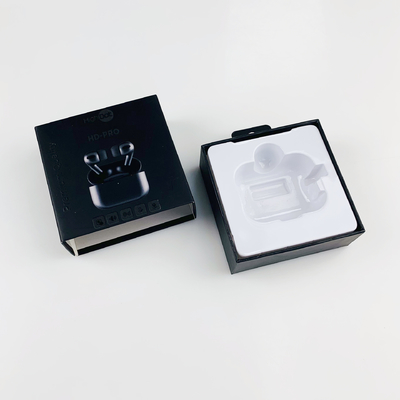 Caja de auriculares ODM Bluetooth con grabado de auriculares inalámbricos TWS Caja de embalaje con ganchos y bandeja de ampollas para Airpods