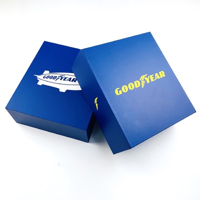 Impresión personalizada de papel rígido azul oscuro Matte Caja de tapa y base Caja de regalo para zapatos Embalaje de marca de ropa