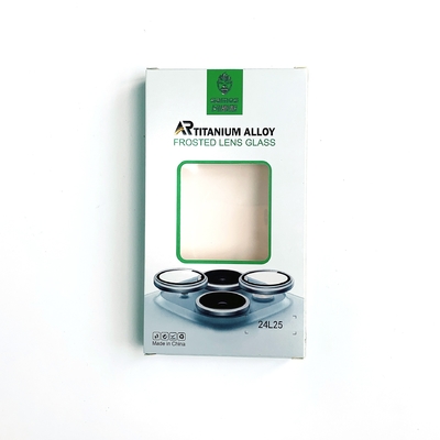 Caja de embalaje de película templada para lentes de teléfonos móviles personalizados con ventanas de pvc para lentes de cámara de iPhone Caja de papel protector de pantalla