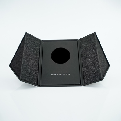 Anti-huellas digitales personalizadas Negro doble de dos lados caja de reloj abierta con toque suave caja de regalo magnética