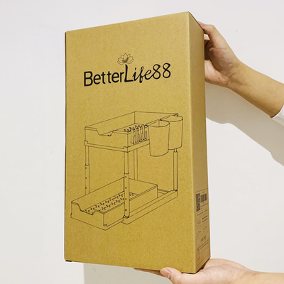 Envases de caja de papel Kraft plegable personalizado Envases de cartón de correo corrugado Envases de cartón para estanterías