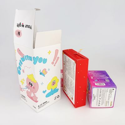 Cajas de cartón de lujo para muñecas de juguete con embalaje de caja ciega misteriosa personalizadas, cajas de moda con tira de desgarro