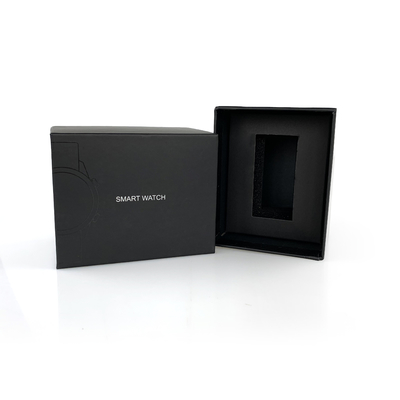 Cajas de reloj rígidas con impresión de logotipo personalizado Premium, con UV puntual, cajas de embalaje de regalo con bandeja de Eva para Smartwatch