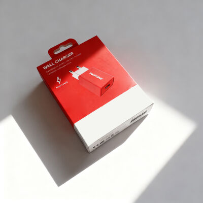 Caja de cargador de pared de papel UV de color personalizado para adaptador USB con embalaje ecológico reciclable